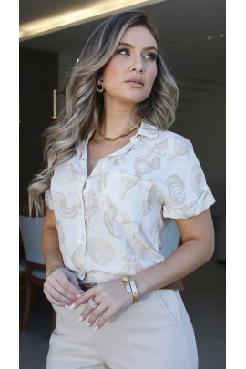 610001 Camisa de Alfaiataria Estampada